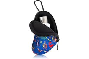 MKYSZLT Asthma Inhaler Holder,Protective Portable Travel Handy Holster for Adults and Kids,Lightweight Carrying Inhaler Case with Carabiner Clip and Mesh Pocket Inside (Inhaler Not Included)