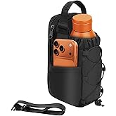 Carttiya Magnetic Gym Bag for Men Women-Water Bottle Carrier Holder with Strap & Phone Pockets for 40oz Tumbler with Handle, 4 Built-in Magnets Small Gym Bag for Sports, Concert Airline Travel Walking