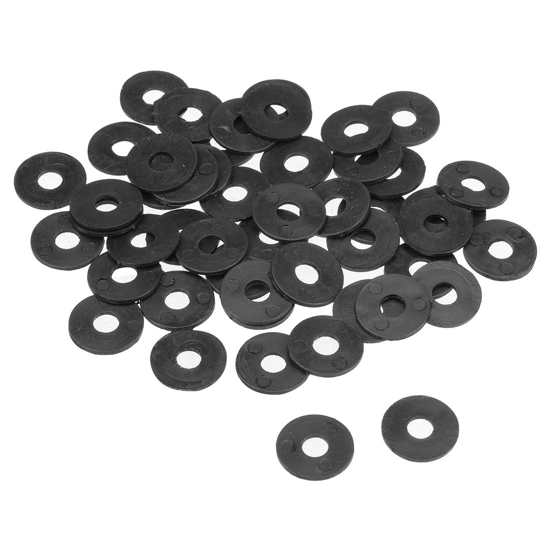 uxcell Nylon Flat Washers 15mm OD 5mm ID 1mm Thickness for Faucet Pipe Water Hose, Pack of 50