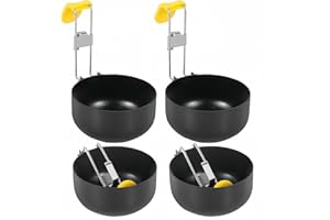Wzenclave 4 Pcs Folding Egg Poacher, Nonstick Poached Egg Cooker, Stainless Steel Breakfast Egg Cooker, Poached Egg Pan, Boil
