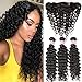 Nadula Brazilian Deep Wave 3 Bundles With Frontal Closure 8A 100% Unprocessed Brazilian Remy Virgin Human Hair Bundles Weave Natural Color (12 Frontal with 14+16+18)