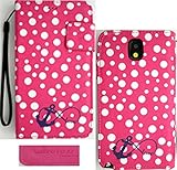 Samsung Galaxy Note 3 N9000 Premium Faux Leather Polka Anchor Infinity Love Wallet Case