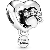 PANDORA Sparkling Paw Print & Heart, Clear CZ