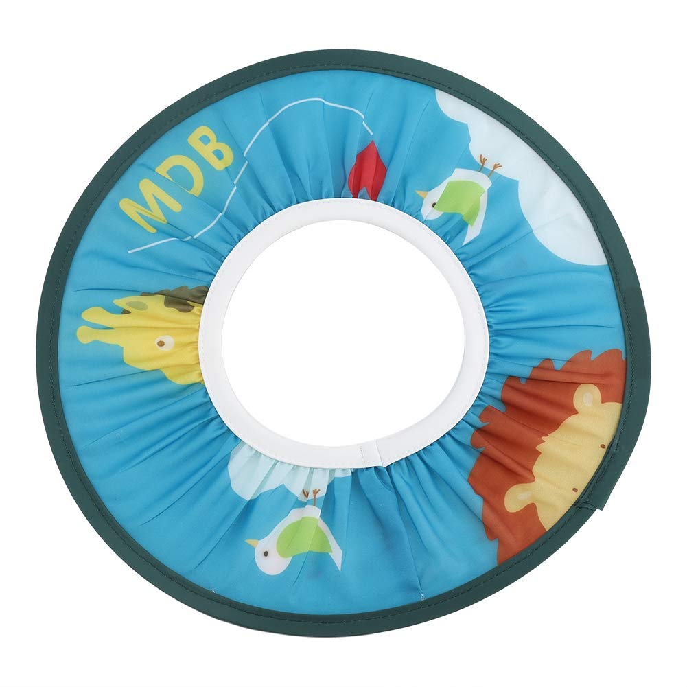 Elastic Kids Shampooing Cap, Soft Waterproof Cloth Bathing Shower Eye Hat for Kids Children Baby(Blue)