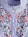 Floerns Women's Vertical Striped Ruffle Floral Embroidery Blouse Shirts