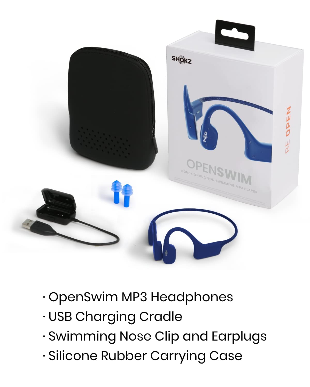 SHOKZ OpenSwim Bone Conduction MP3 Waterproof Headphones for Swimming