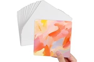 SEWCHICS 50 Sheets 12X12 Inch Square White Watercolor Cardstock Paper for Painting Drawing DIY Art Projects
