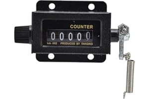 YIHAOSSING Bale Counter,5 Digit Mechanical Counter,Rotary Knob Resettable Counter Black with Spring for Machine for Industry for Printing