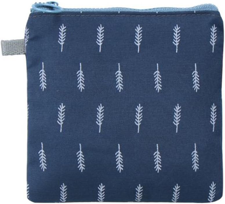 Lalang Sanitary Napkin Bags Canvas Zipper Cute Storage Pocket Handbag Pocket Gift Bag (Leaves)