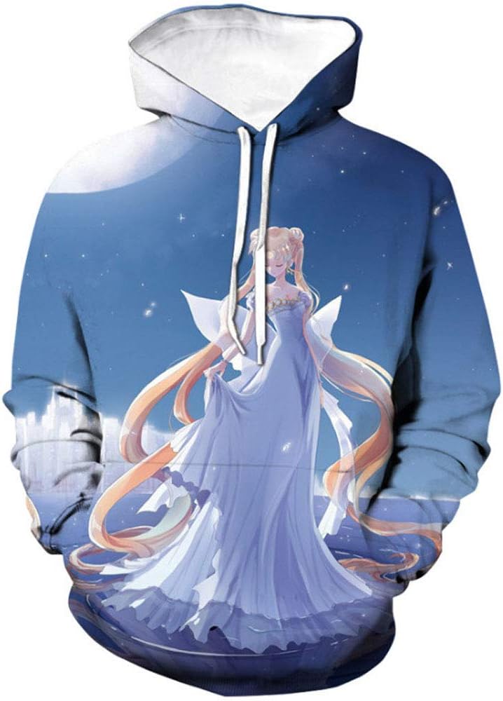 BoerMee Womens Anime Sailor Cosplay Costume Hoodie Cute Girls Luna Pullover Sweatshirt