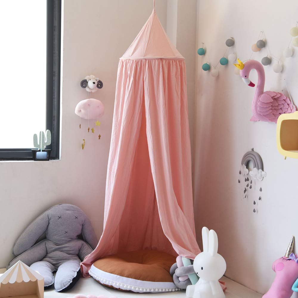 ETOPARS Bed Canopy Cotton Mosquito Net Round Dome Princess Play Tent Bed Canopies for Bedroom Decoration