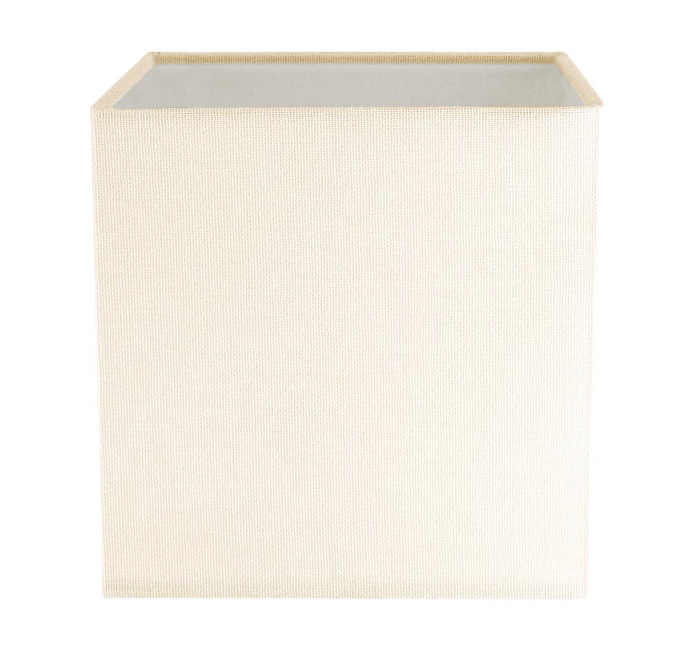 Contemporary and Stylish Soft Cream Linen Fabric Square Lamp Shade for Wall Ceiling or Table - 16cm Length 40w Maximum Suitable for The Home or Commercial Usage by Happy Homewares