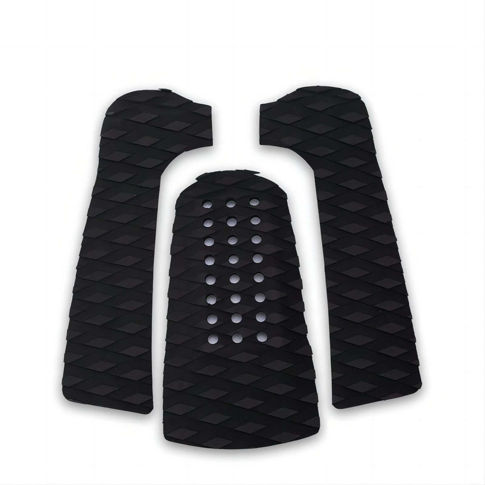VIFER Surfboard Surfing Surfboard Anti-Slip Traction Pad Tailpad Deck Grip 3Pcs(Black)