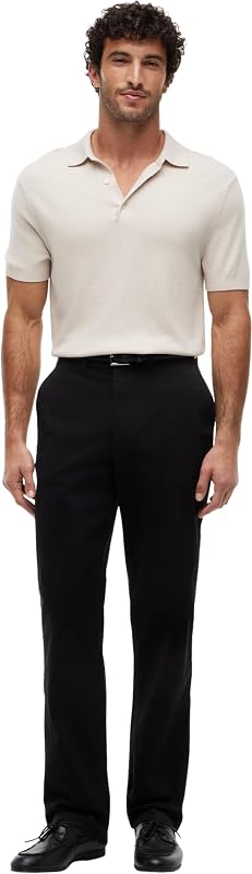 Uomo Pantaloni Chino Dover Essential Twill Relaxed Fit, Nero (Black), 29W/36L