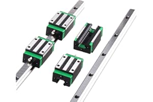 CREABYGIRLS Linear Guide Rail 2 X HGR 15-1500mm Linear Slide Rail + 4 X Bearing Blocks Linear Guideway Rail for DIY CNC Routers Lathes Mills