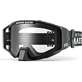 OutdoorMaster Mustang Dirt Bike Goggles, OTG Motorcycle Motocross Goggles | OTG fit over glasses with anti-fog UV protection and wide vision for dirt bike, motorcycle, and motocross riding.