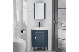 AYHARYLH Small Bathroom Vanity with Sink,Bathroom Sink Vanity,Corner Pedestal Sink,Corner Bathroom Vanity Sink Combo,Compact 