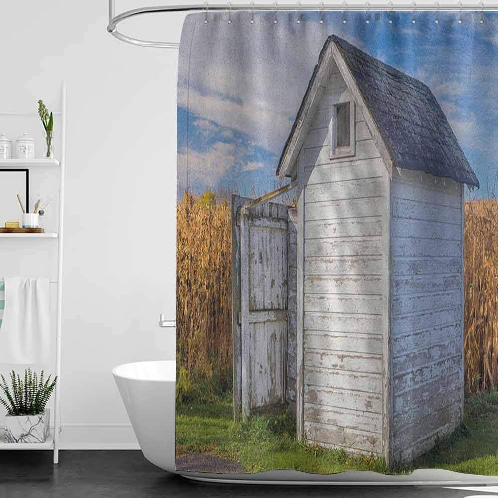 homecoco Shower Curtains for Bathroom Floral Outhouse,Country Farm Life
