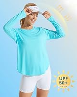 G4Free Women's UPF 50+ Long Sleeve Shirt UV Sun Protection Lake Blue view 3