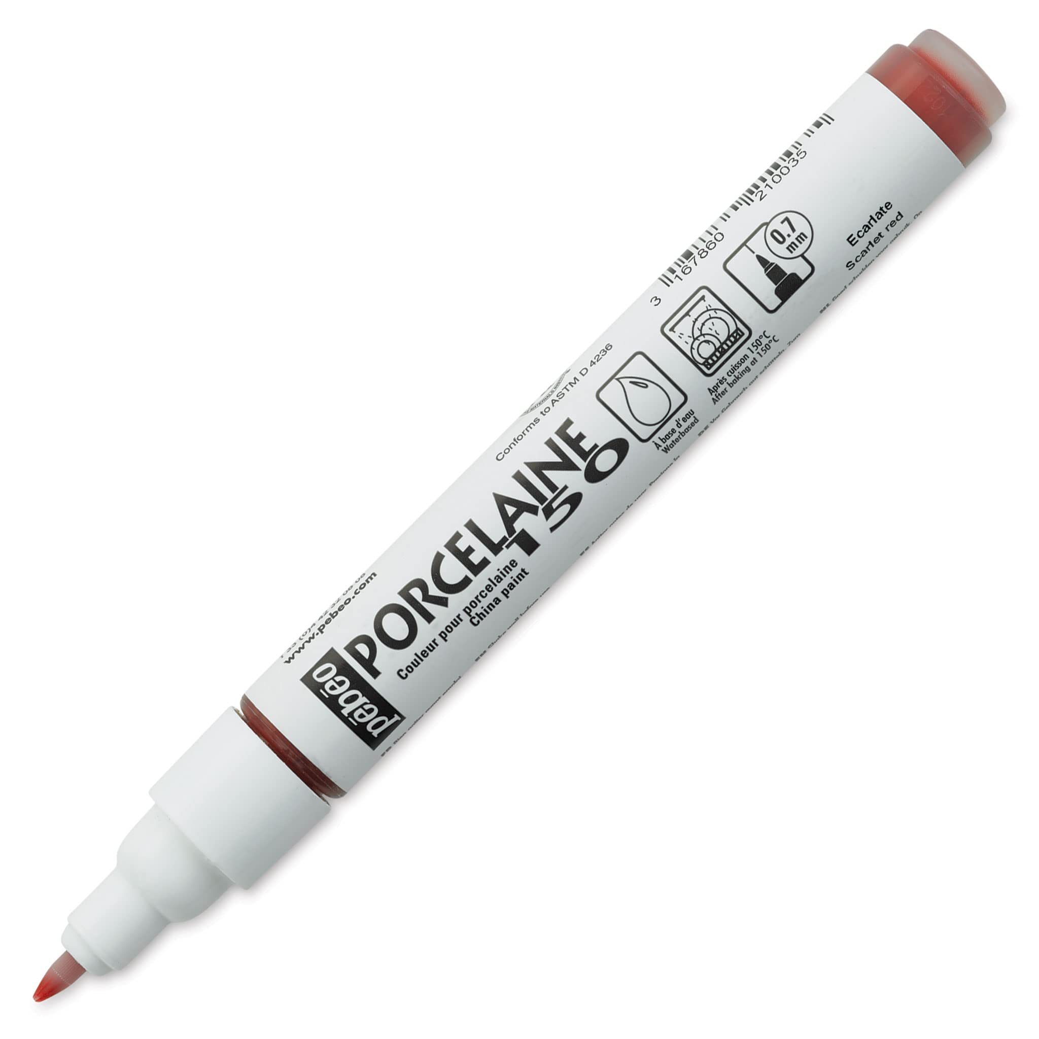 Pebeo 21003 Porcelaine 150 China Paint Fine Tip Marker, Scarlet Red,Scarlet Red