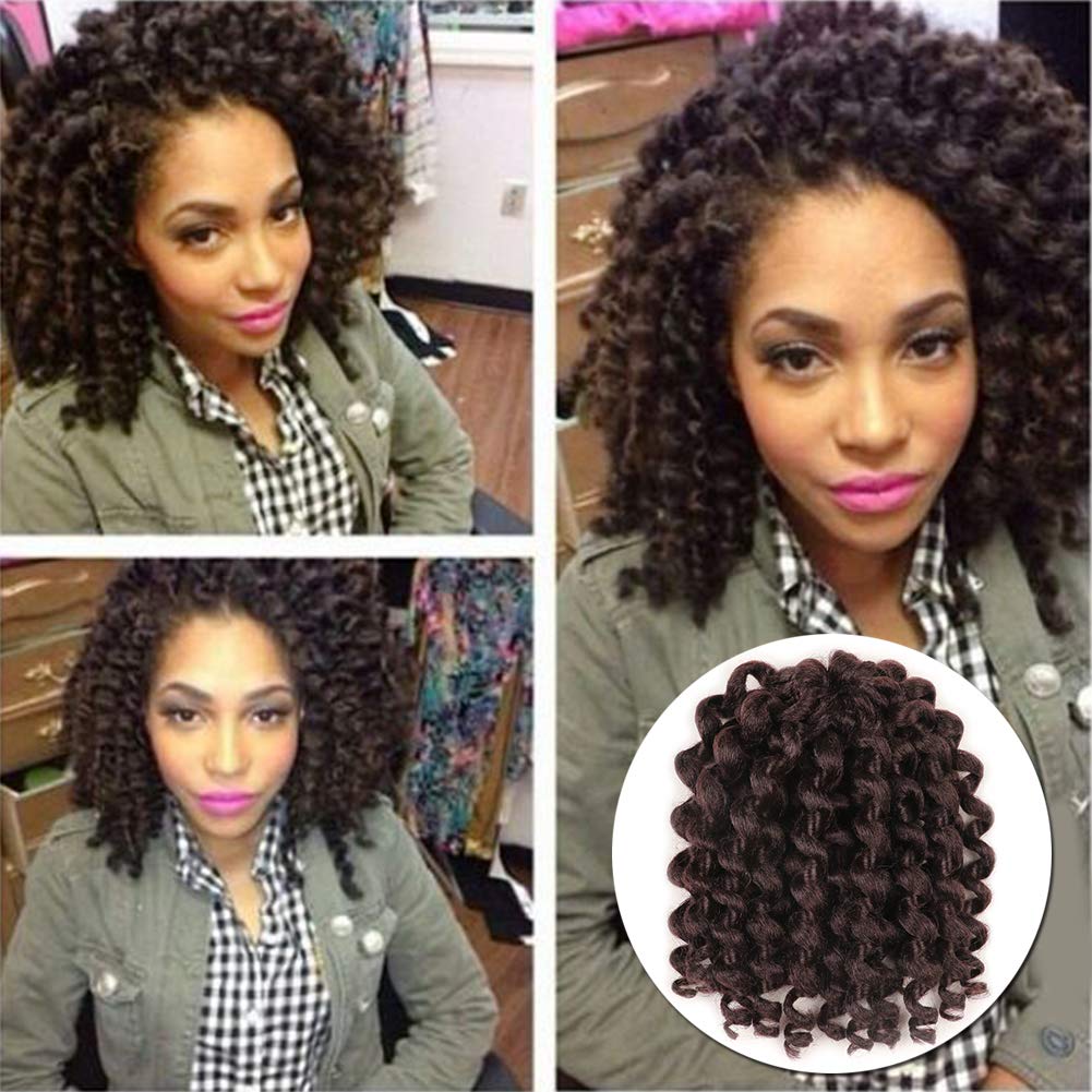 8inch Short Jumpy Wand Curls Hair 5 Packs Synthetic Curly Braiding
