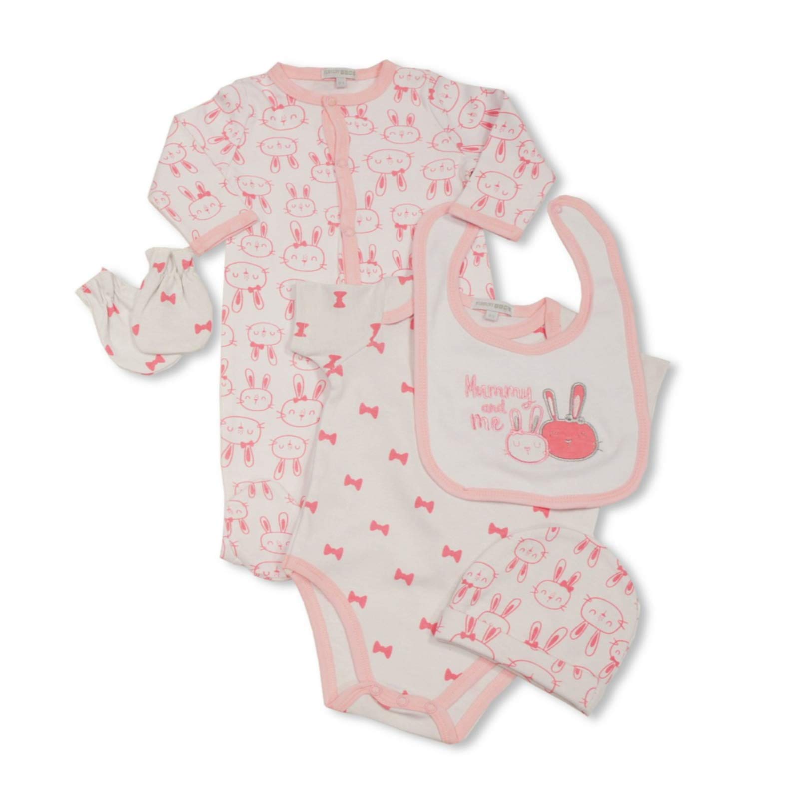 Baby Gift Set, Baby Boys & Girls Clothing Set, Pure Cotton Outfit, Sleepsuit, Bodysuit Pink Newborn