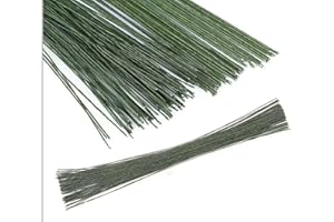 MATA LEON 3 Sizes 200pcs Floral Stem Wire Green Wire Paddle Wire for Crafts Christmas Wreaths Tree Garland and Floral Flower Wire for Bouquet Stem Wrap Florist Wreath Making Supplies And Flower Arrangement