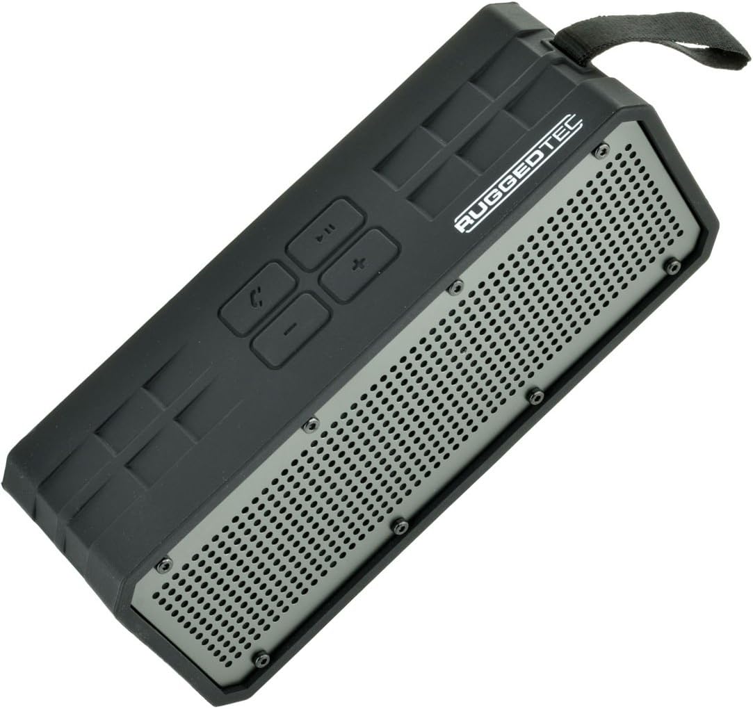 RuggedTec RoqBloq Portable Bluetooth Speaker Outdoor Rugged Water Resistant Dust & Shock Proof (Black/Black)