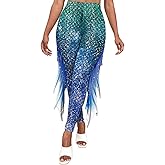 color cosplayer Mermaid Yoga Print Leggings for Women Plus Size Fish Scale High Waisted Pants Halloween Costume Tights