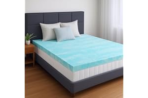 SMUG 3 Inch Mattress Topper Full, Gel Memory Foam Infused Bed Toppers, Ventilated Soft Mattress Pads for Pressure Relief, CertiPUR-US Certified, Blue