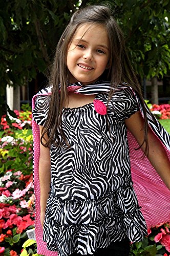 Zebra & Pink Reversible Birthday Princess Crown Cape