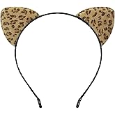 PENTA ANGEL Cat Ears Headband for Women Halloween Leopard Costume Cosplay Hair Accessories for Adult