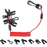 TXRXIZ Universal Boat Safety Lanyard Kill Switch with 7 Keys | Compatible with Mercury Yamaha Honda Tohatsu Johnson Evinrude Suzuki Jet Ski Outboard Marine Engine Cutoff Switch Cord Tether