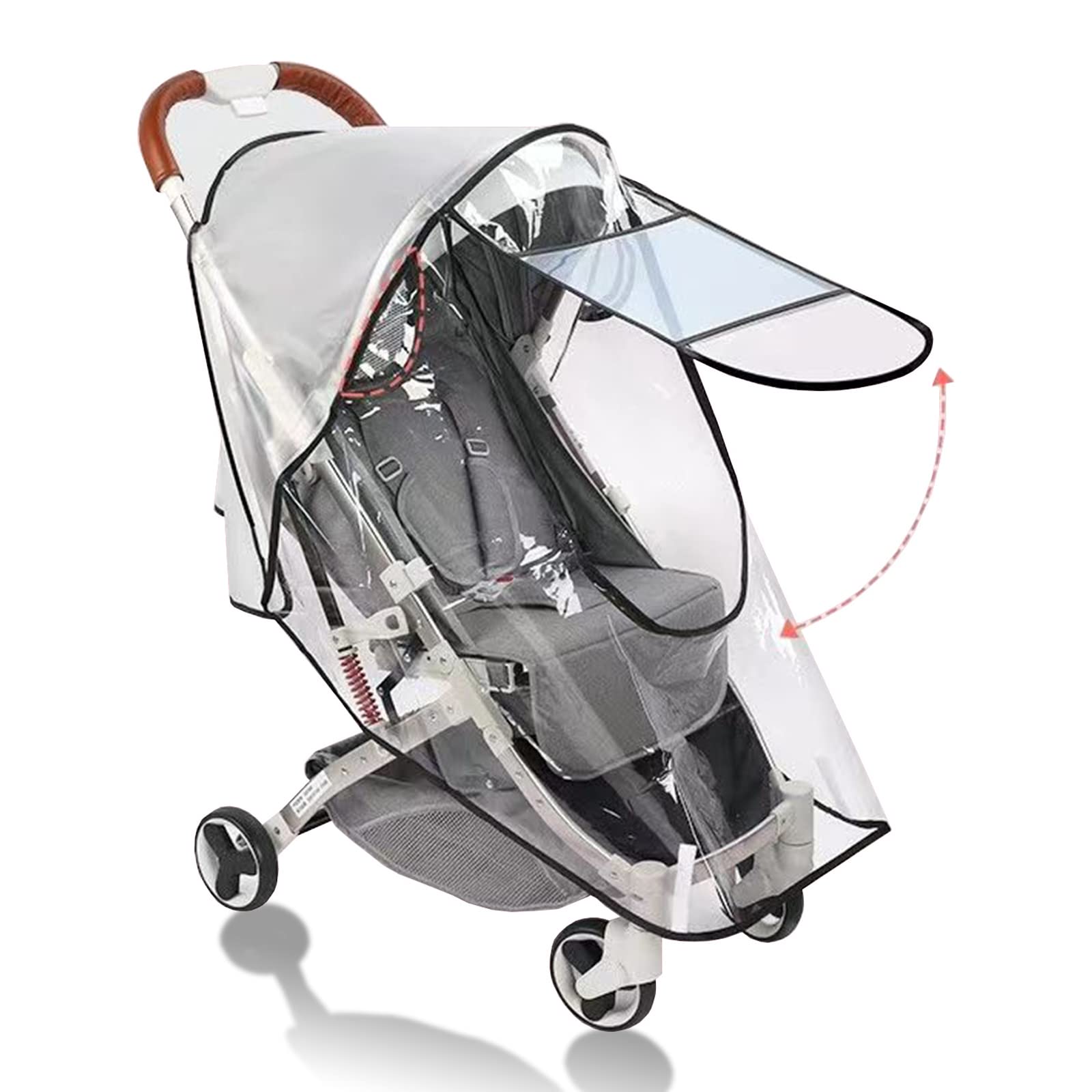 Stroller Rain Cover Universal Stroller Cart Umbrella Rain Cove Accessory for Winter Windproof Waterproof Dustproof and Snowproof