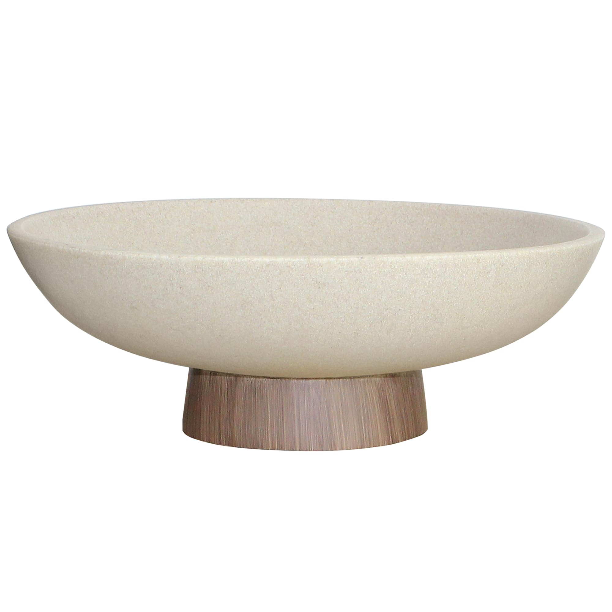 Photo 1 of LIN CHUAN Modern Resin Pedestal Bowl – Large Fruit Bowl for Kitchen Counter, Catch All Tray for Entryway Table, Stylish Key Bowl & Dining Centerpiece, Brown