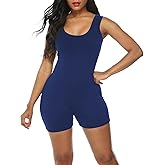 Amilia Sexy Sleeveless Tank Tops Short Romper Sports Jumpsuit Bodysuit One Piece Short Catsuit