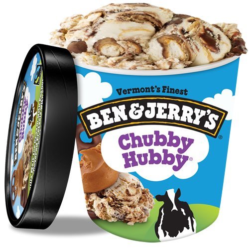 Ben & Jerry's - Vermont's Finest Ice Cream, Non-GMO - Fairtrade - Cage-Free Eggs - Caring Dairy - Responsibly Sourced Packaging, Chubby Hubby, Pint (4 Count)