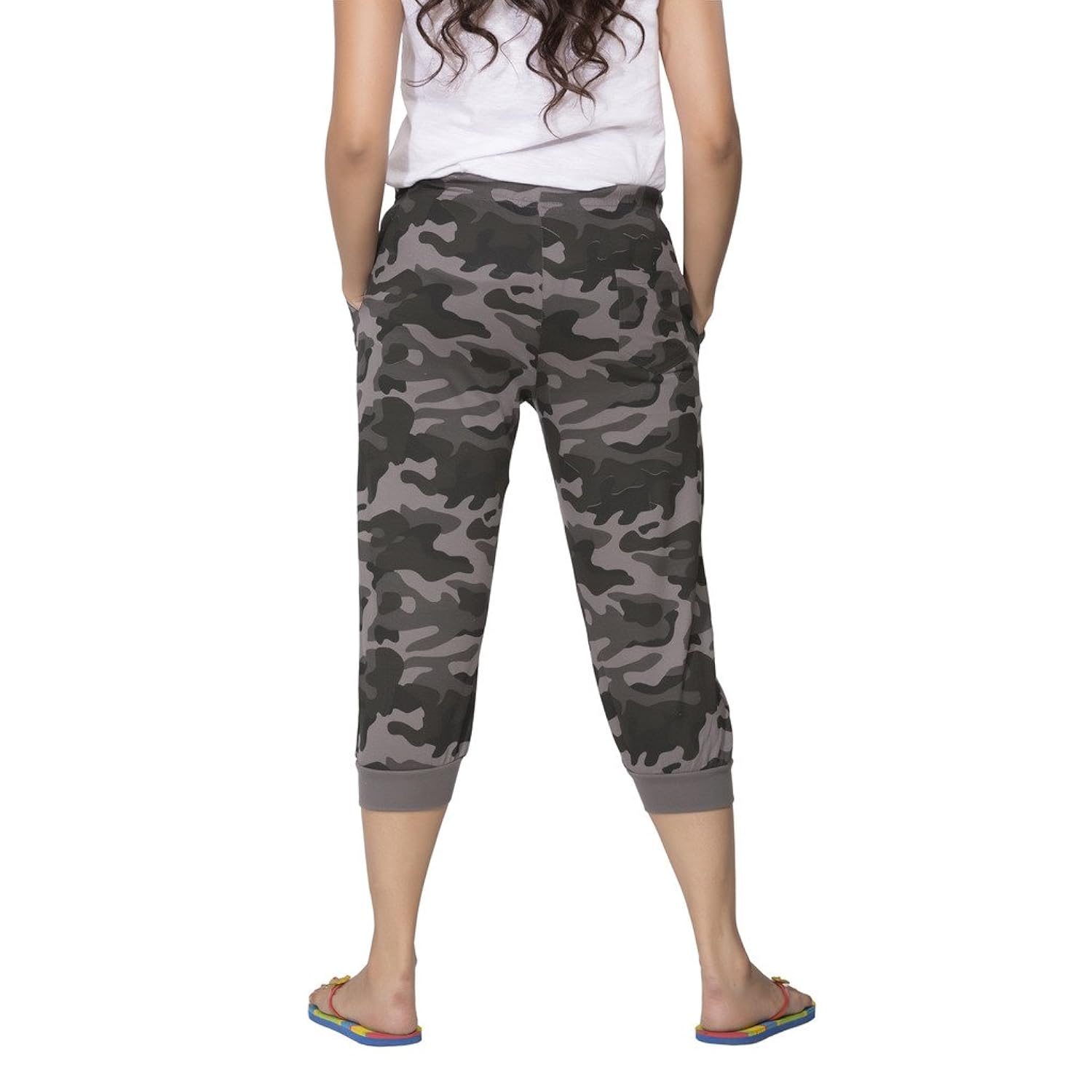 clifton womens army comfort capri - steel grey
