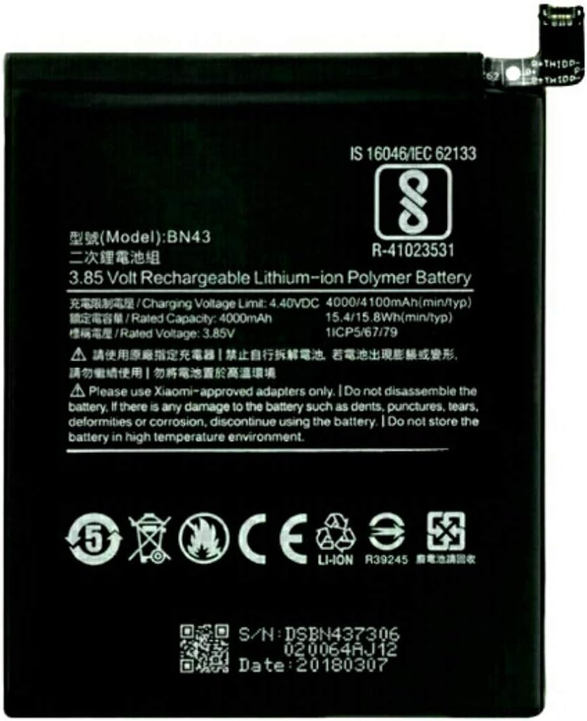 Welcozon BN43 Battery 4000/4100 mAh for Redmi Note 4 with 100 Days Warranty