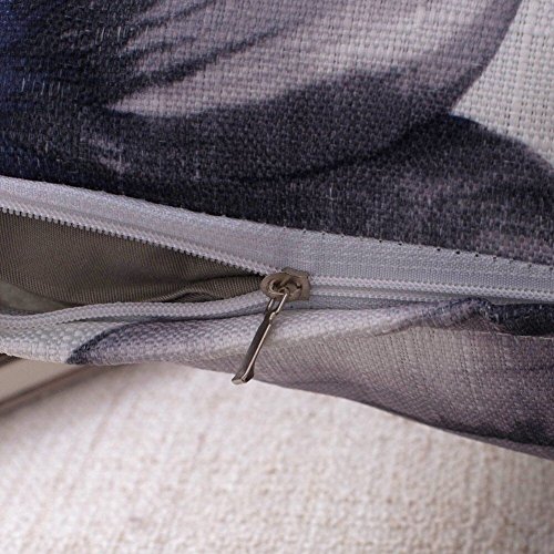 LAZAMYASA Fresh Animal Style Beautiful Rustic Birds Cotton Linen Blend Printed Cushion Cover Cotton Couch Throw Pillow Case Sham Pillowcase 12x20in, Purple Flower
