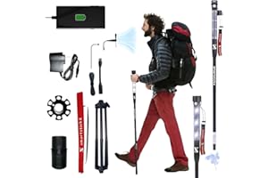 SmartstickX Tactical Walking Stick Staff Self Defense Stun Gun, 2 Bright LED Light Modes, Military Grade Aluminum, USB Charging Port/Fan, Outdoor Adventures, Trekking, Survival Hiking Tactical Tool