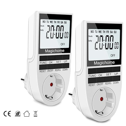 Magichome Digitale Zeitschaltuhr Steckdose Timer Stromsparende 10 konfigurierbare Programme Timerfunktion Wochentagseinstellu