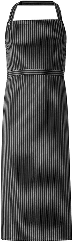 Greiff Latzschürze im 3er Packet | Verstellbares Halsband | Schwarz/Weiß Gestreift |Einheitsgröße | 77x110