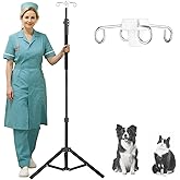 Crilealym IV Poles,45to 83In IV Stand Floor with 4 IV Bag Holder Stand Portable Telescopic Stabilizing Tripod Stainless Steels Pipe Extension Pole IV Influsion Pole Lightweight Strudy (45-83in)