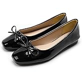 Dear Time Women's Casual Foldable Ballet Flats Square Toe Ballerina Flats Shoes Comfortable