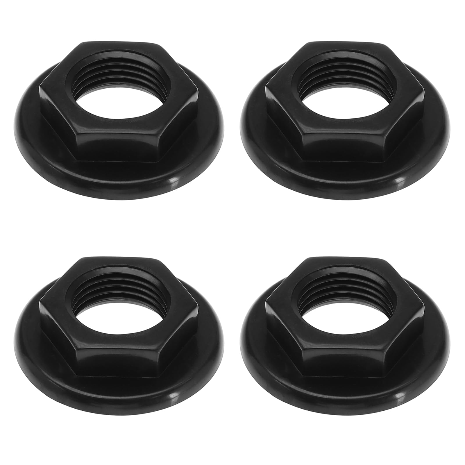 EMSea 4Pcs Sink Tap Back Nut 1/2" BSP Plastic Back Nuts Accessories for Bathroom Basin Taps Mixers Round Faced Flanged Back Nuts Home tools Black