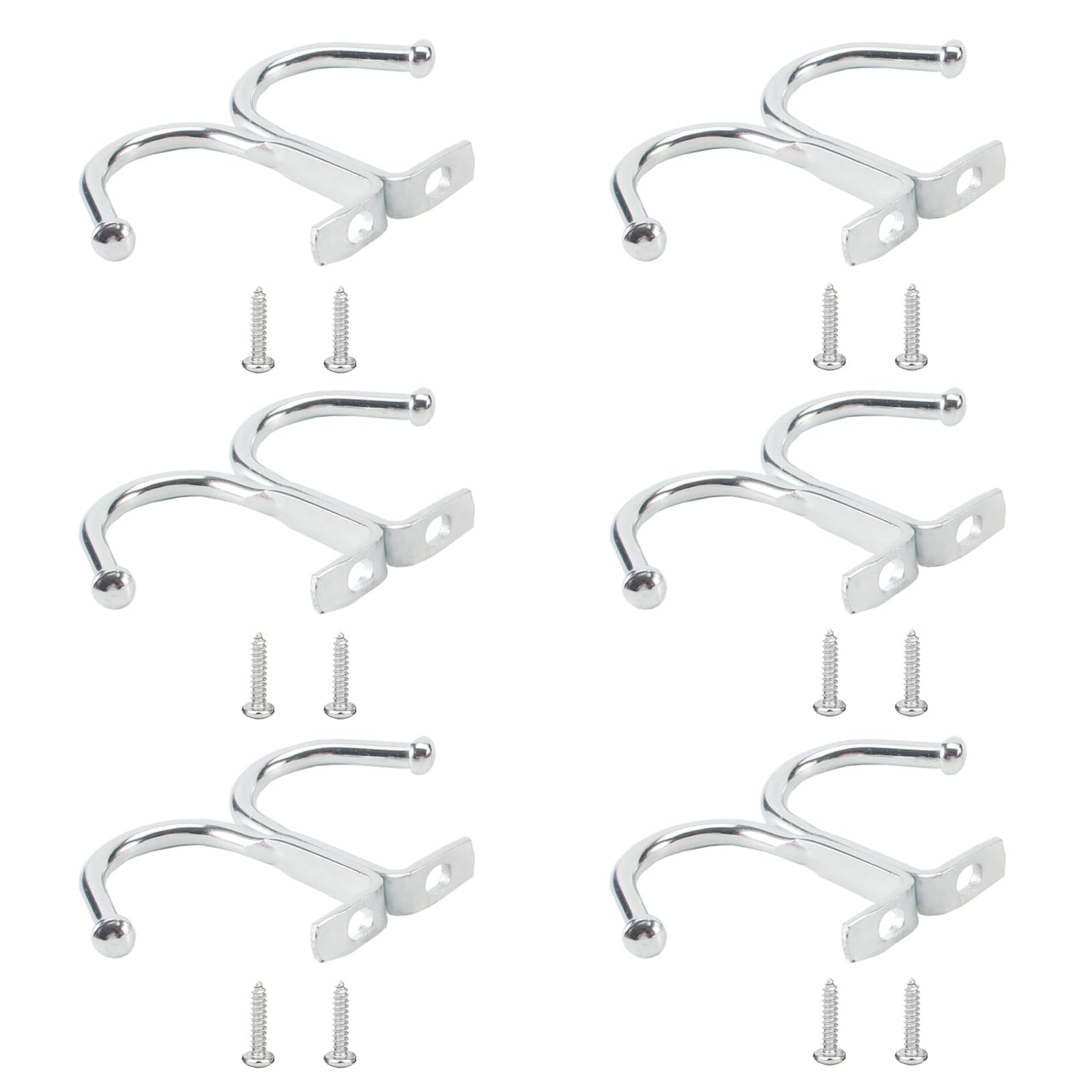 HarmonyCrafts 6Pcs Stable Heavy Duty Cupboard Fitting Cup Hooks Top Mounted Mug Shelf Hangers Metal Storage Hooks Under Shelves Cup for Mugs, Coffee Cups