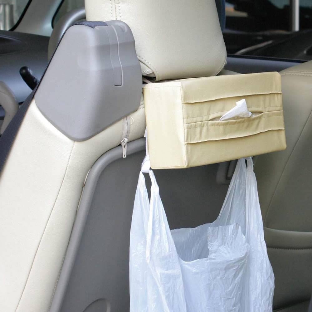 Amazon ナポレックス 車用 ティッシュカバー Light Fizz ベージュ レザー調 ヒモ付 ヘッドレスト サンバイザー等に簡単取付 Napolex Lf 143 車 バイク 車 バイク