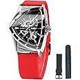 Caluxe Men's Military Skeleton Automatic Mechanical Wrist Watch for Men Triangle Wristwatch