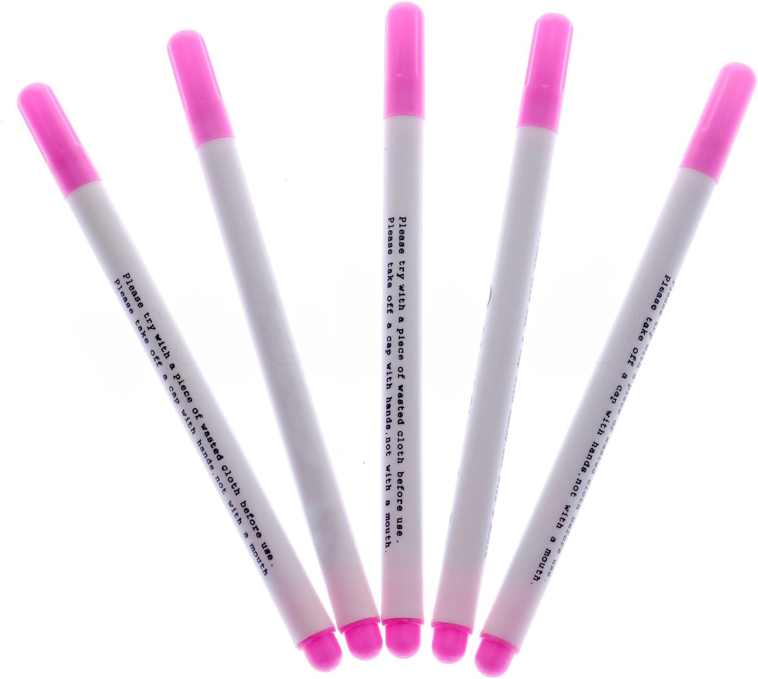 5 pcs Water Erasable Fabric Marker Marking Pen Textile Ink Pen for Sewing Patchwork Craft (Pink)